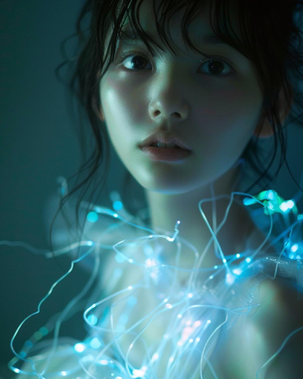 kakame look017 dress glowing wire