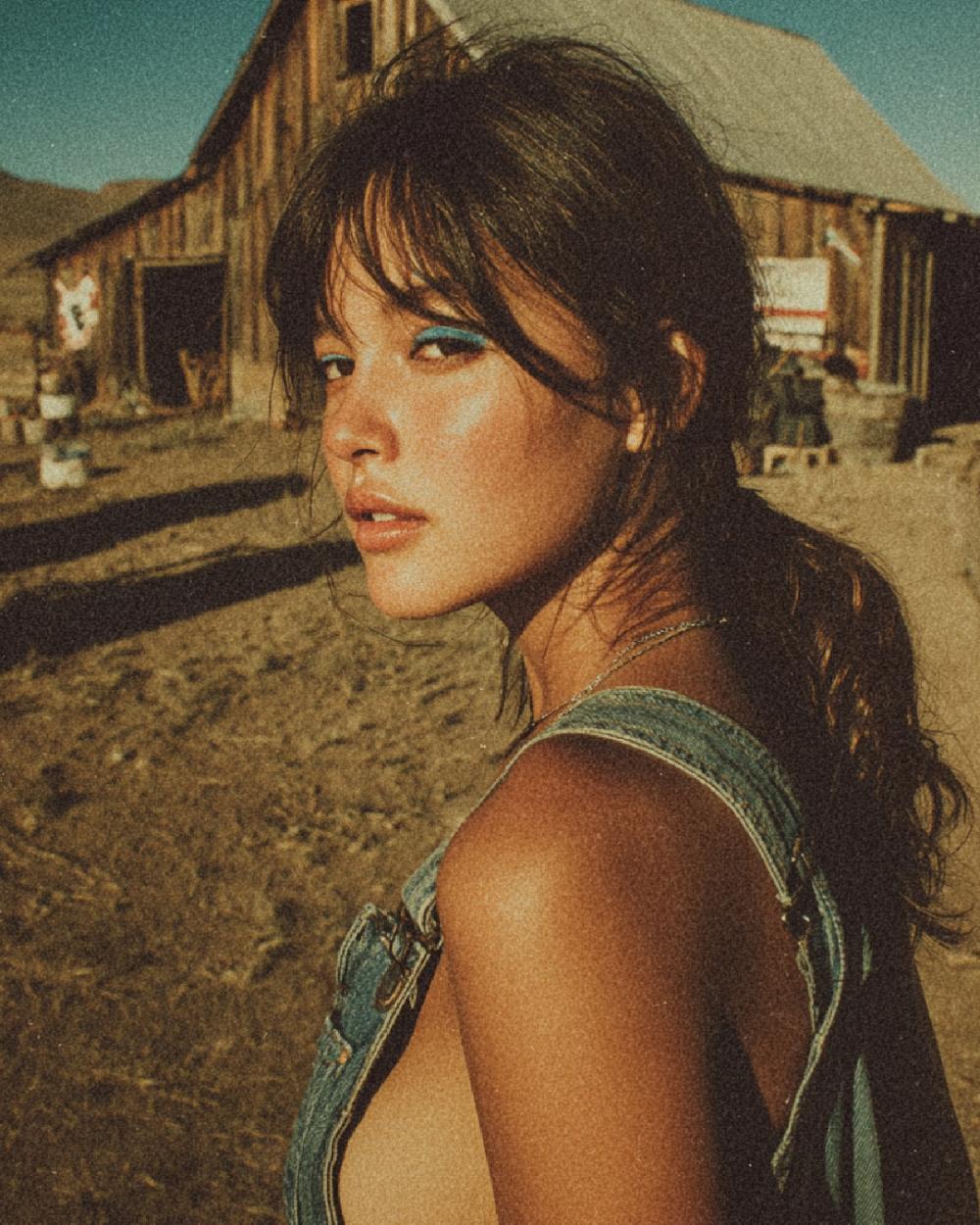 kakame look026 denim overall beauty girl mia goth