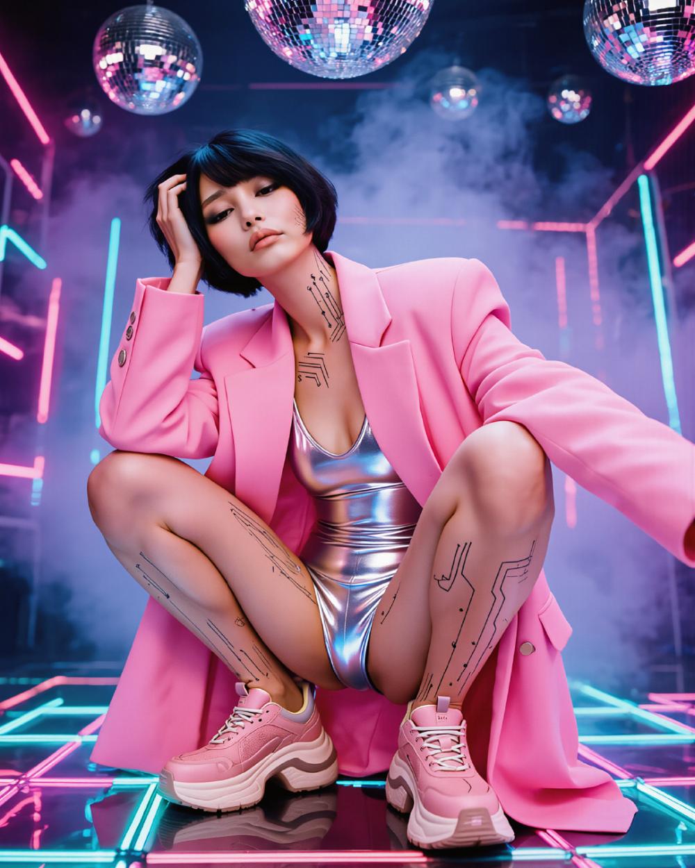 kakame look043 loa ubukata bubble pink jacket leotard beauty japanese fashion error model